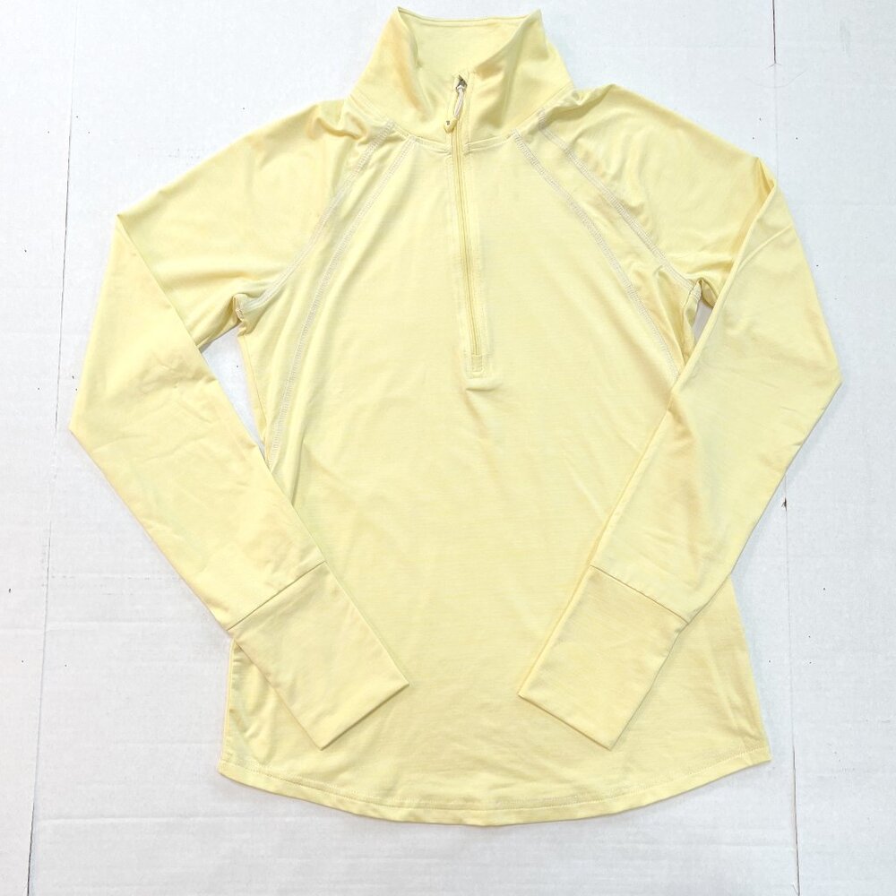 Eddie Bauer Women's Yellow Resolution Stretch Long Sleeve 1/4 Zip Pullover XS